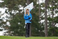 Grace Charis doesn't dress like a typical golfer (Image via Imagn)